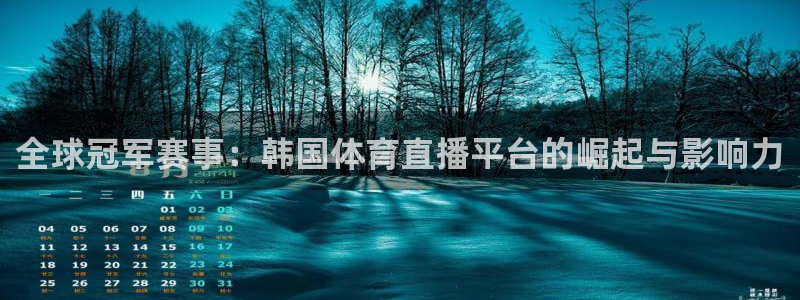 全球冠军赛事：韩国体育直播平台的崛起与影响力